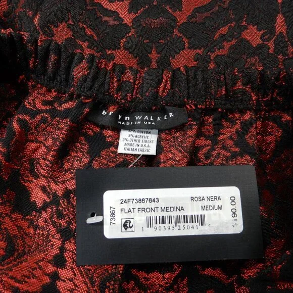 BRYN WALKER Medina PANTS Rosa Nera Brocade Lantern Tapered Wide Leg NEW $190 - Picture 3 of 12